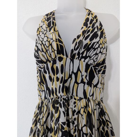 VTG Marc Bouwer Womens Silk Animal Print Halter Dress Size 8 Retro Wimsygoth - Picture 2 of 9